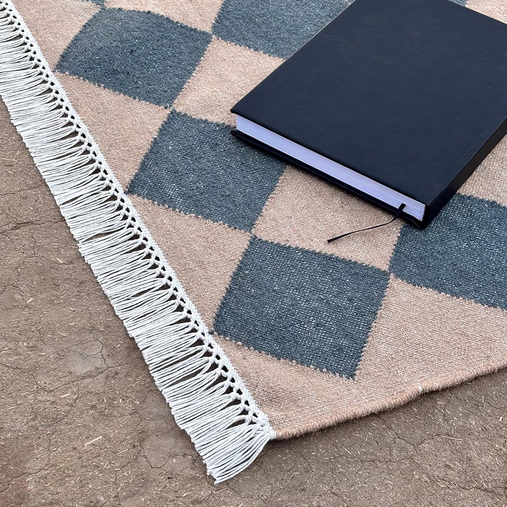 Handmade Vintage Multicolor Wool Dhurrie For Living